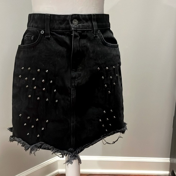 Carmar black wash studded denim skirt size 27 - Picture 1 of 12